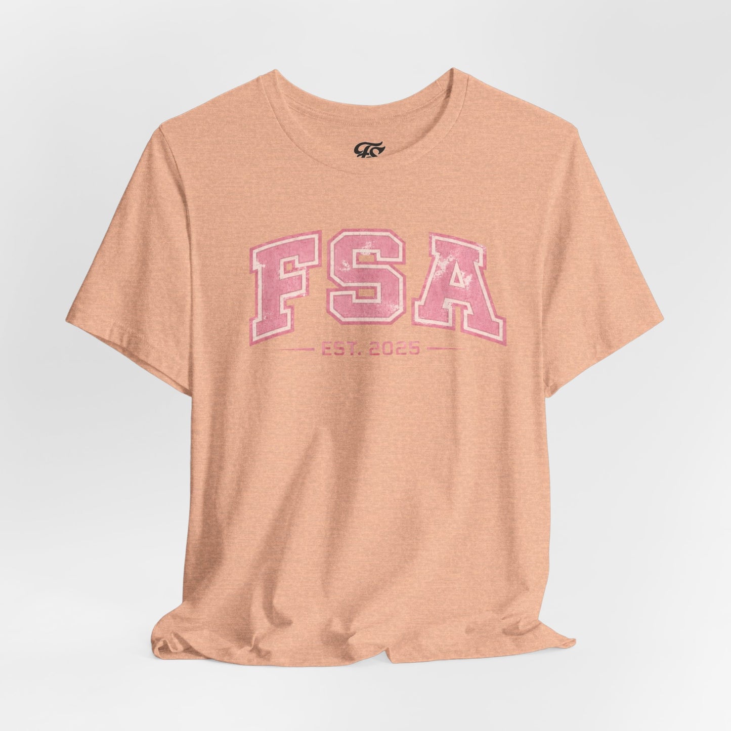 FSA Vintage Varsity Tee — Est. 2025 Pink College Shirt