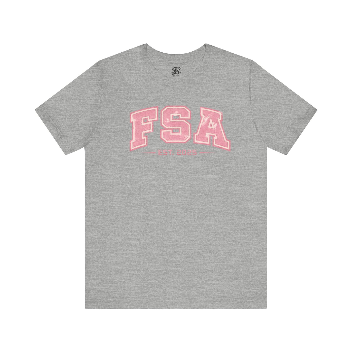 FSA Vintage Varsity Tee — Est. 2025 Pink College Shirt