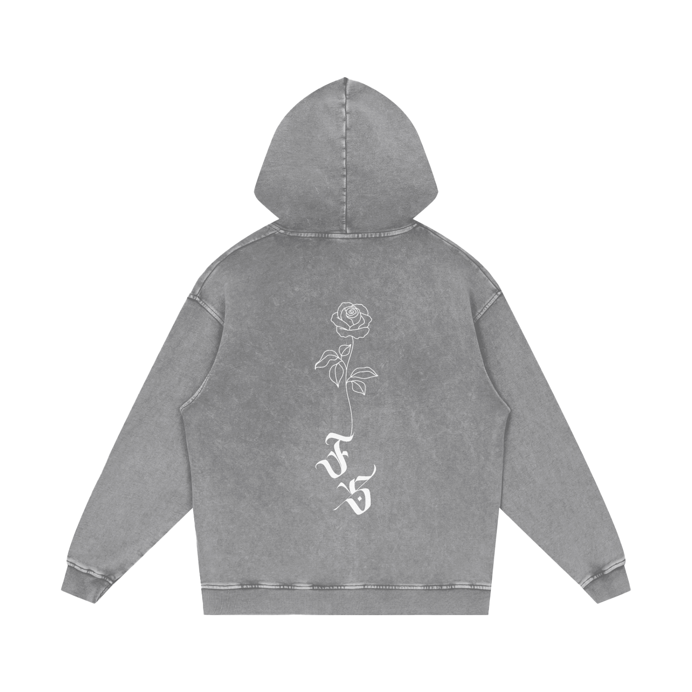 Snow Washed Loose Cotton Hoodie ❄️ 🌹