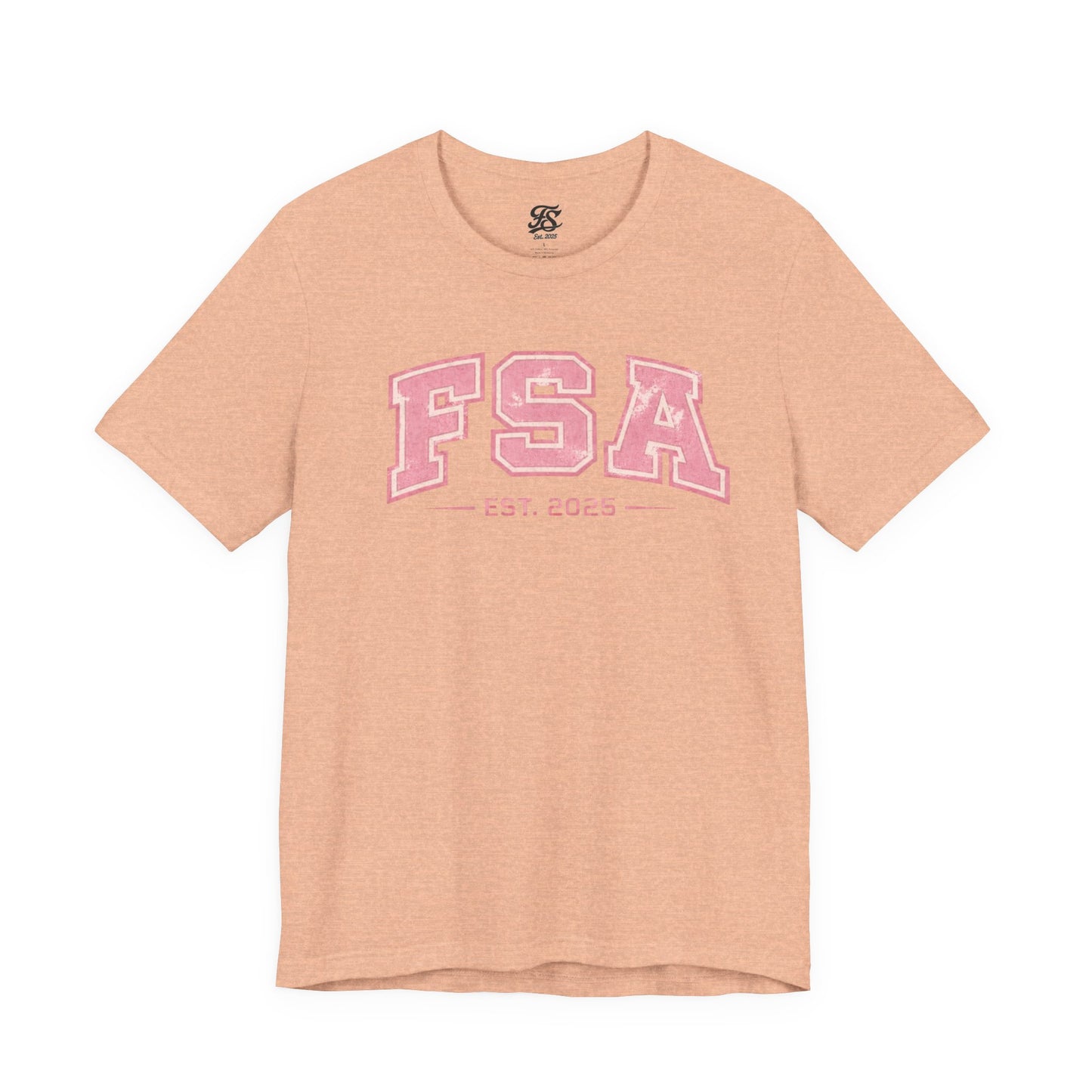 FSA Vintage Varsity Tee — Est. 2025 Pink College Shirt