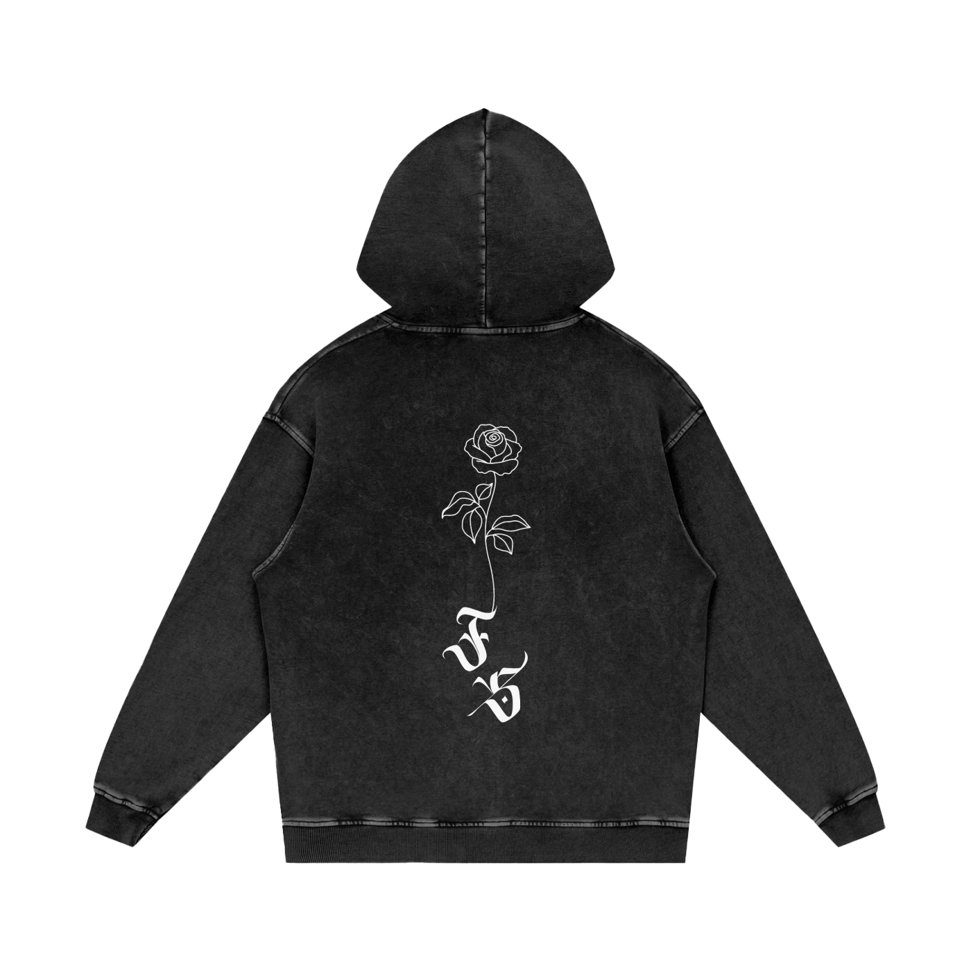 Snow Washed Loose Cotton Hoodie ❄️ 🌹