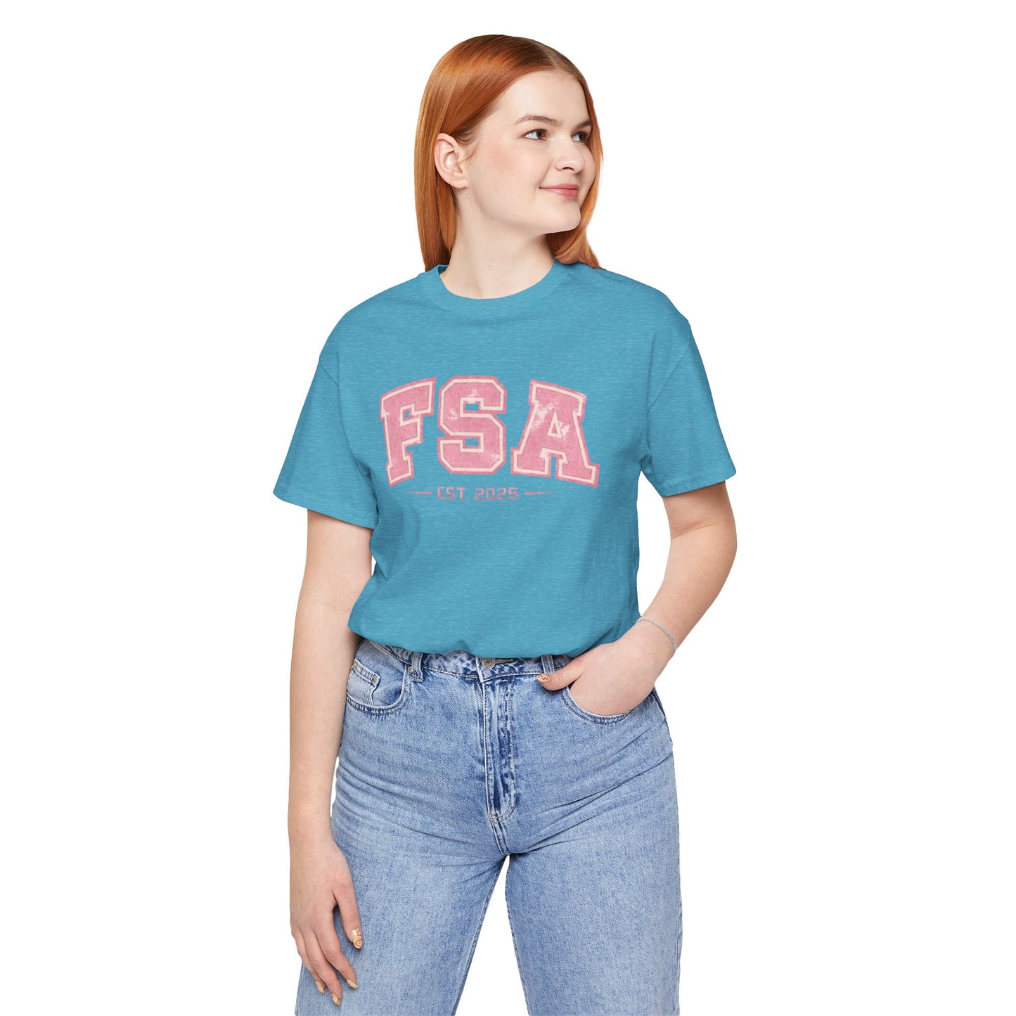 FSA Vintage Varsity Tee — Est. 2025 Pink College Shirt