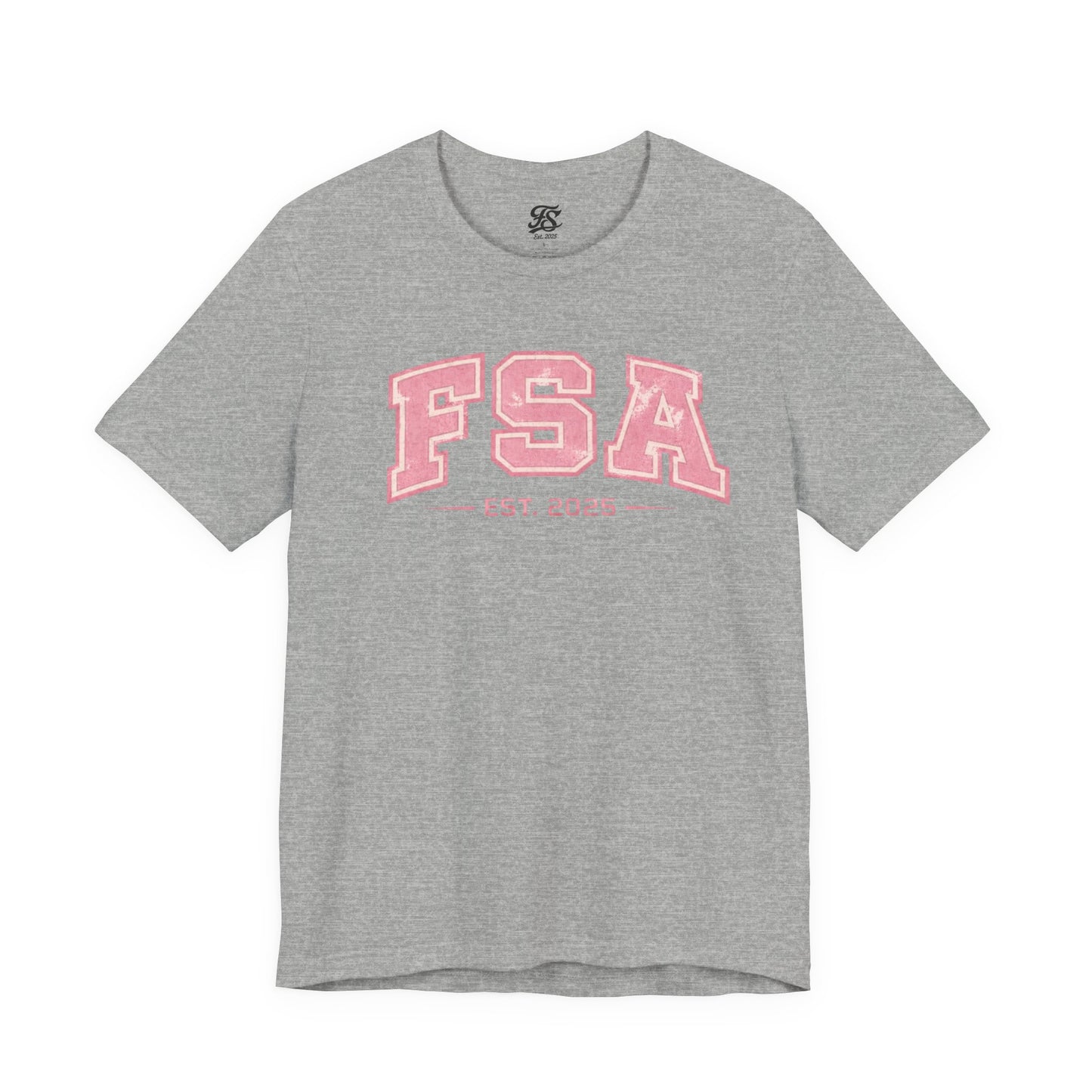FSA Vintage Varsity Tee — Est. 2025 Pink College Shirt