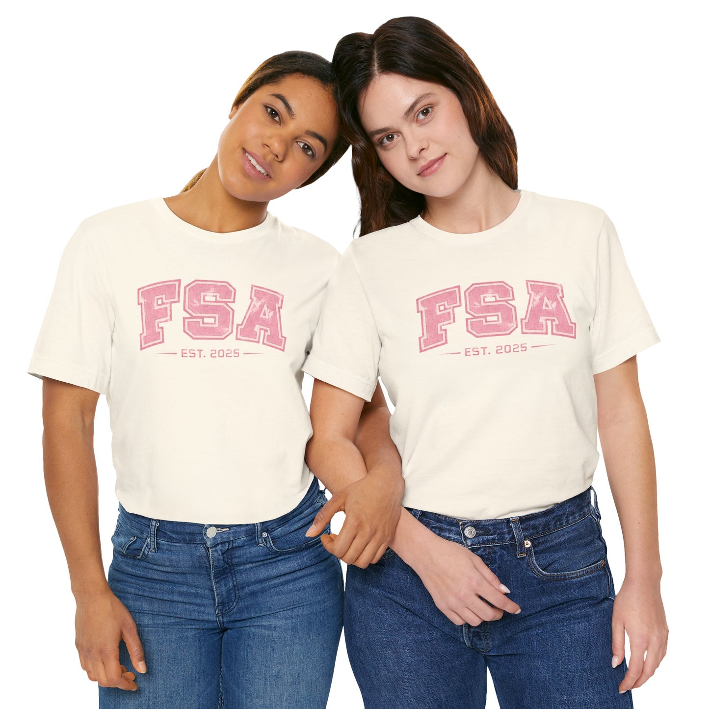 FSA Vintage Varsity Tee — Est. 2025 Pink College Shirt