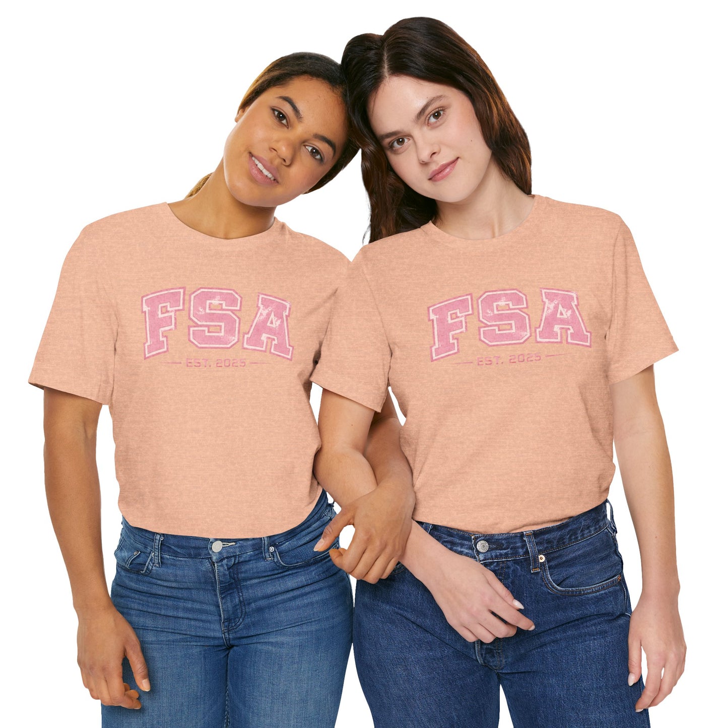 FSA Vintage Varsity Tee — Est. 2025 Pink College Shirt