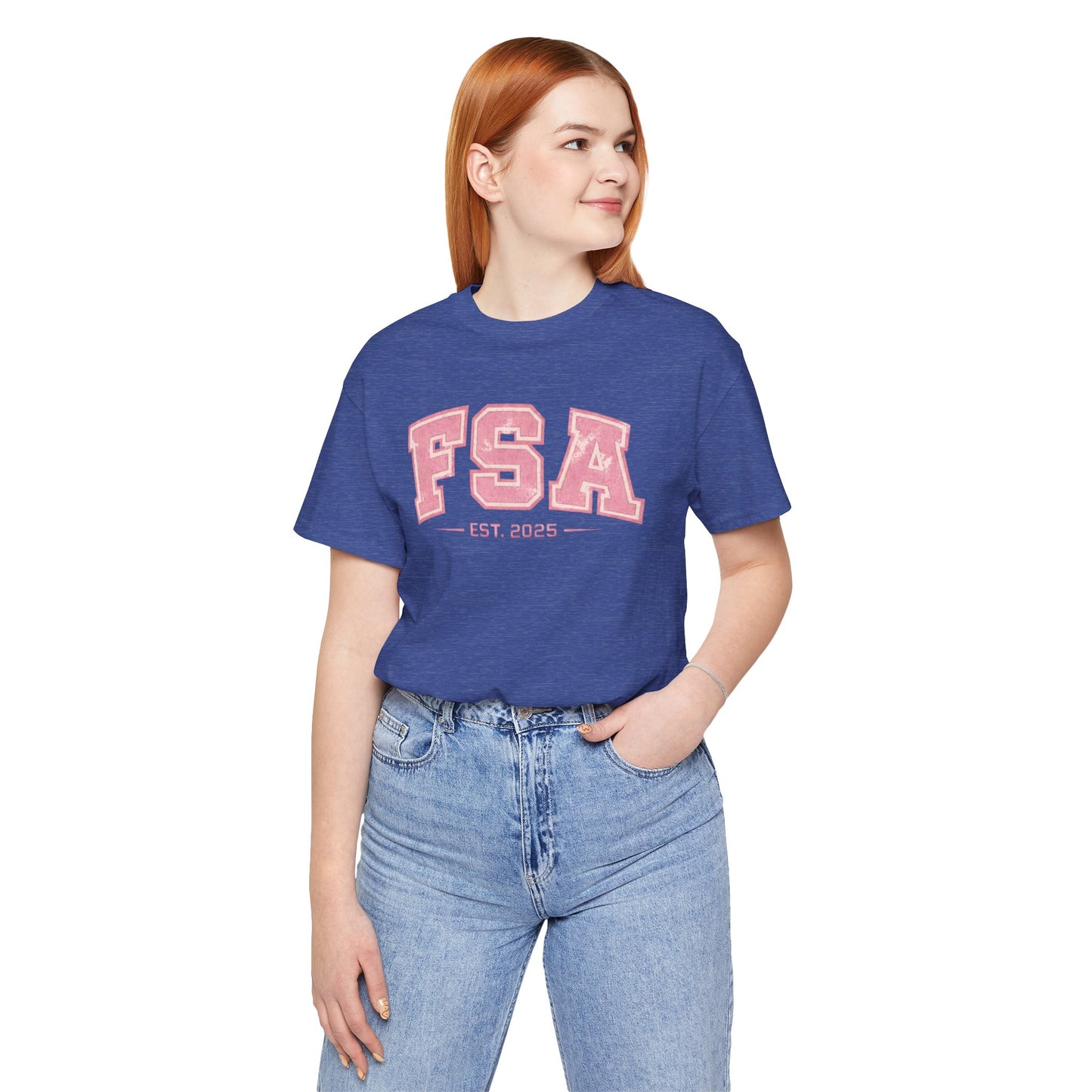 FSA Vintage Varsity Tee — Est. 2025 Pink College Shirt