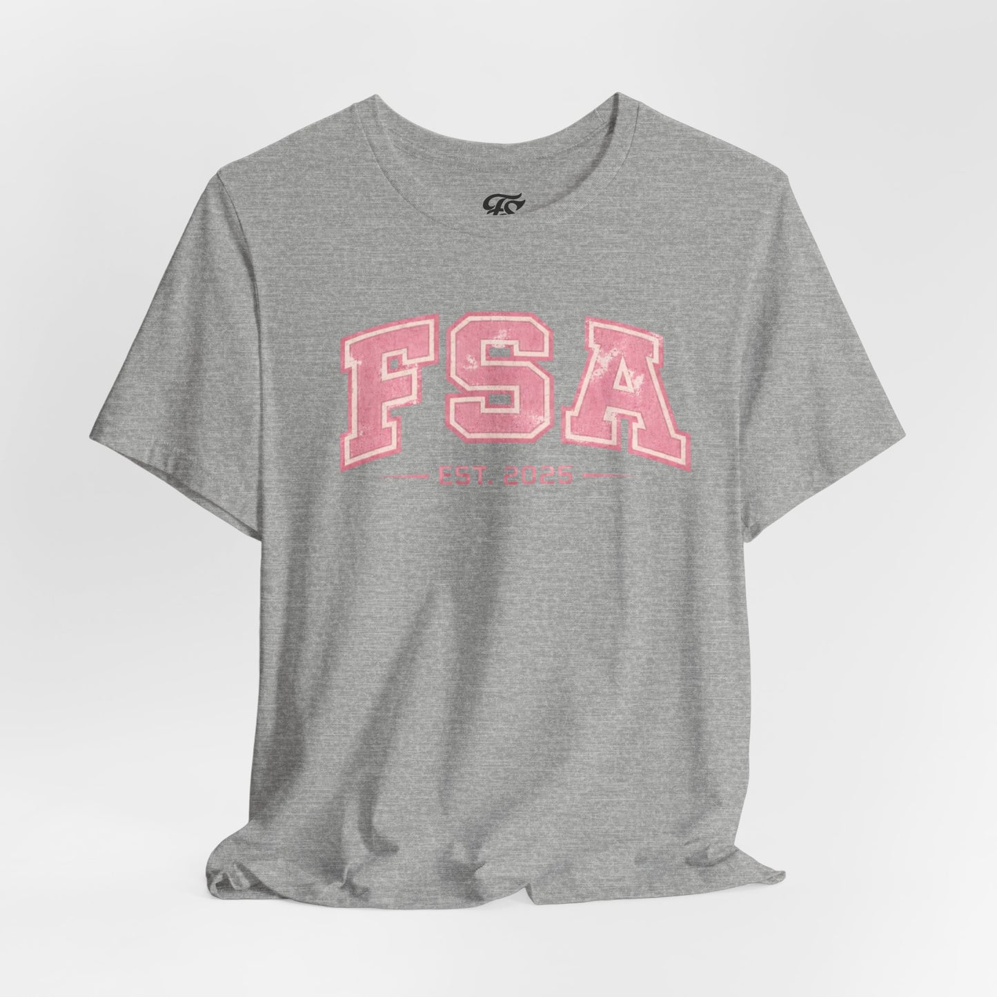 FSA Vintage Varsity Tee — Est. 2025 Pink College Shirt