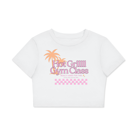 🏋️‍♀️🔥 Fmme Strng™ Femme Fit Camp Alumni “Hot Grlllllll + Gym Class” Crop Tee 💖