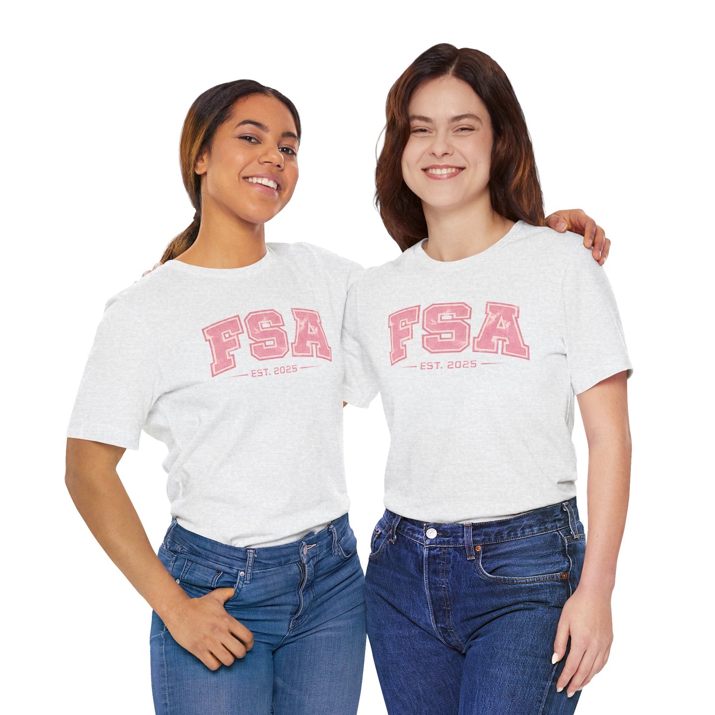 FSA Vintage Varsity Tee — Est. 2025 Pink College Shirt
