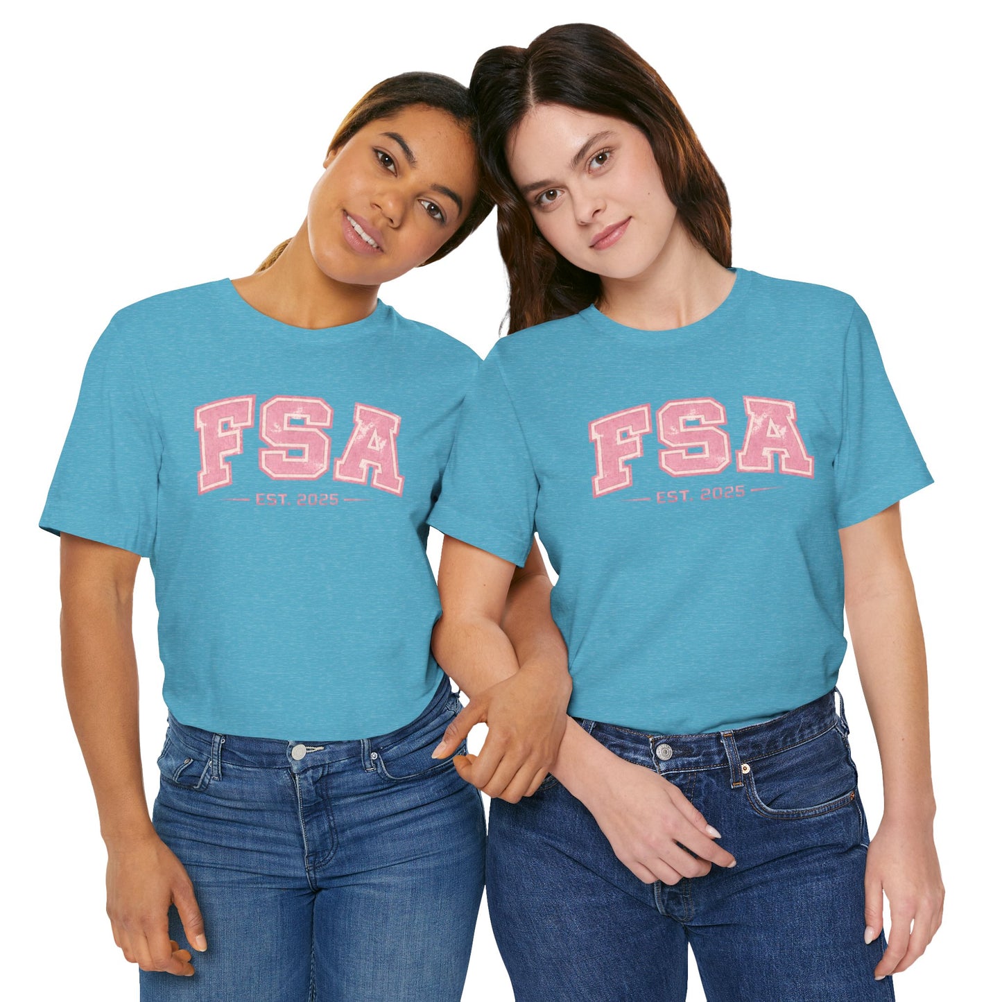 FSA Vintage Varsity Tee — Est. 2025 Pink College Shirt