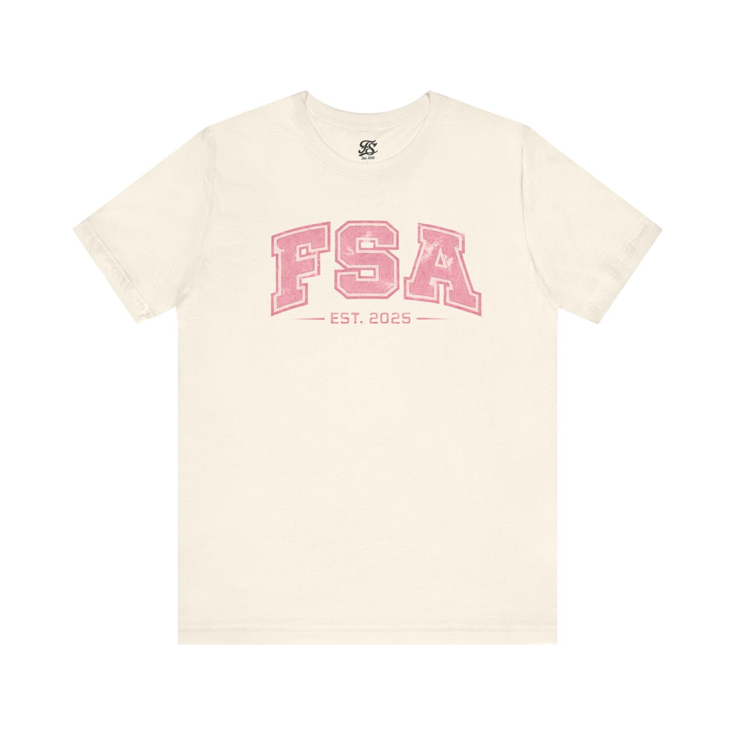 FSA Vintage Varsity Tee — Est. 2025 Pink College Shirt