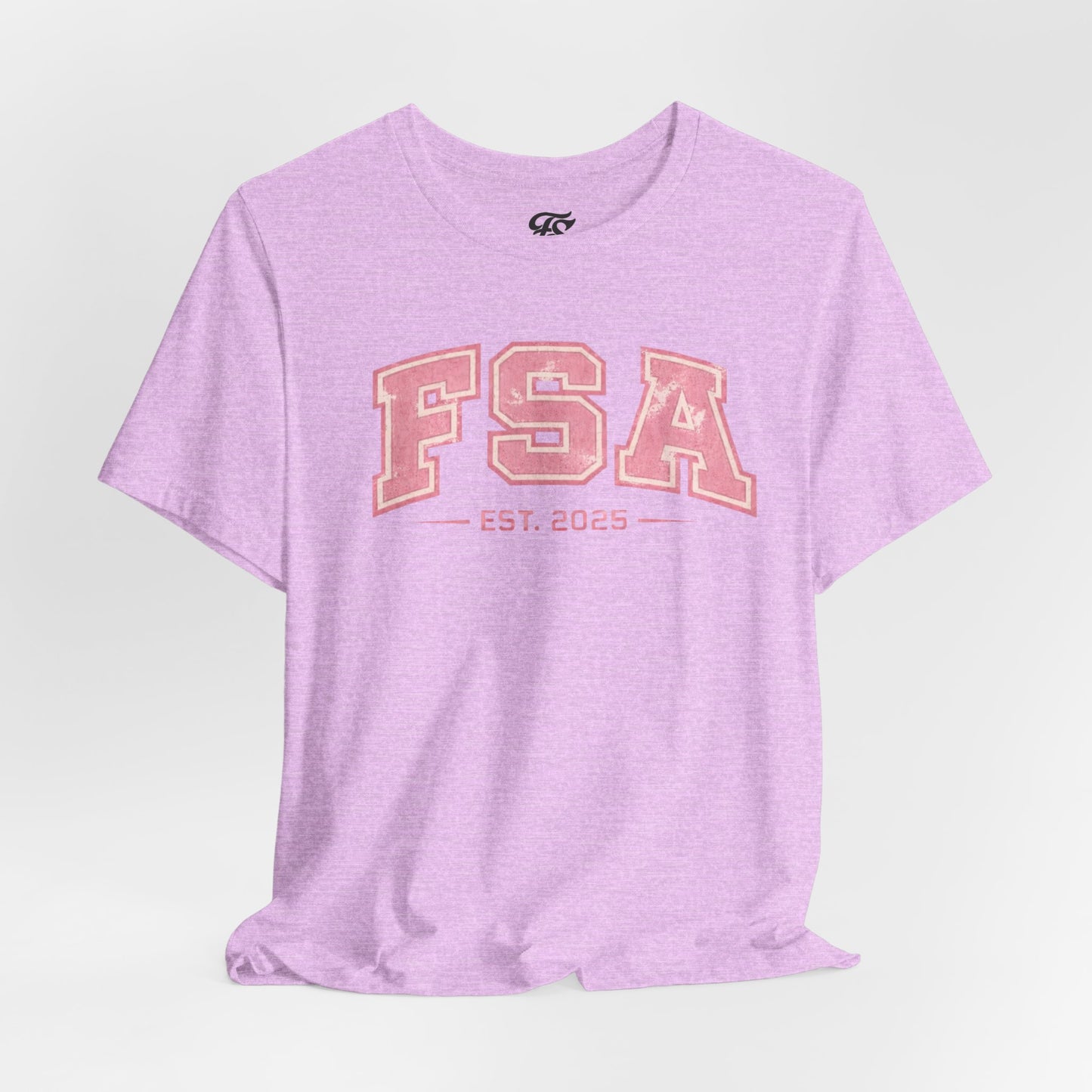 FSA Vintage Varsity Tee — Est. 2025 Pink College Shirt