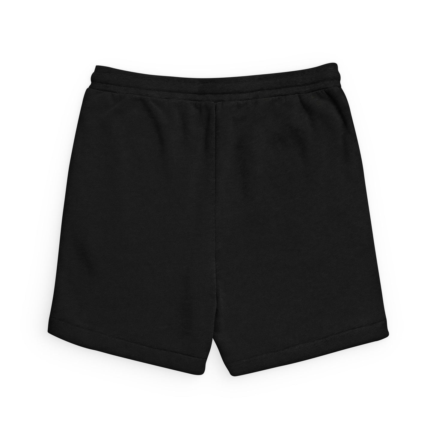 Black Sponge Fleece Sweatshorts with Small Script Logo — Casual Athletic Lounge Shorts