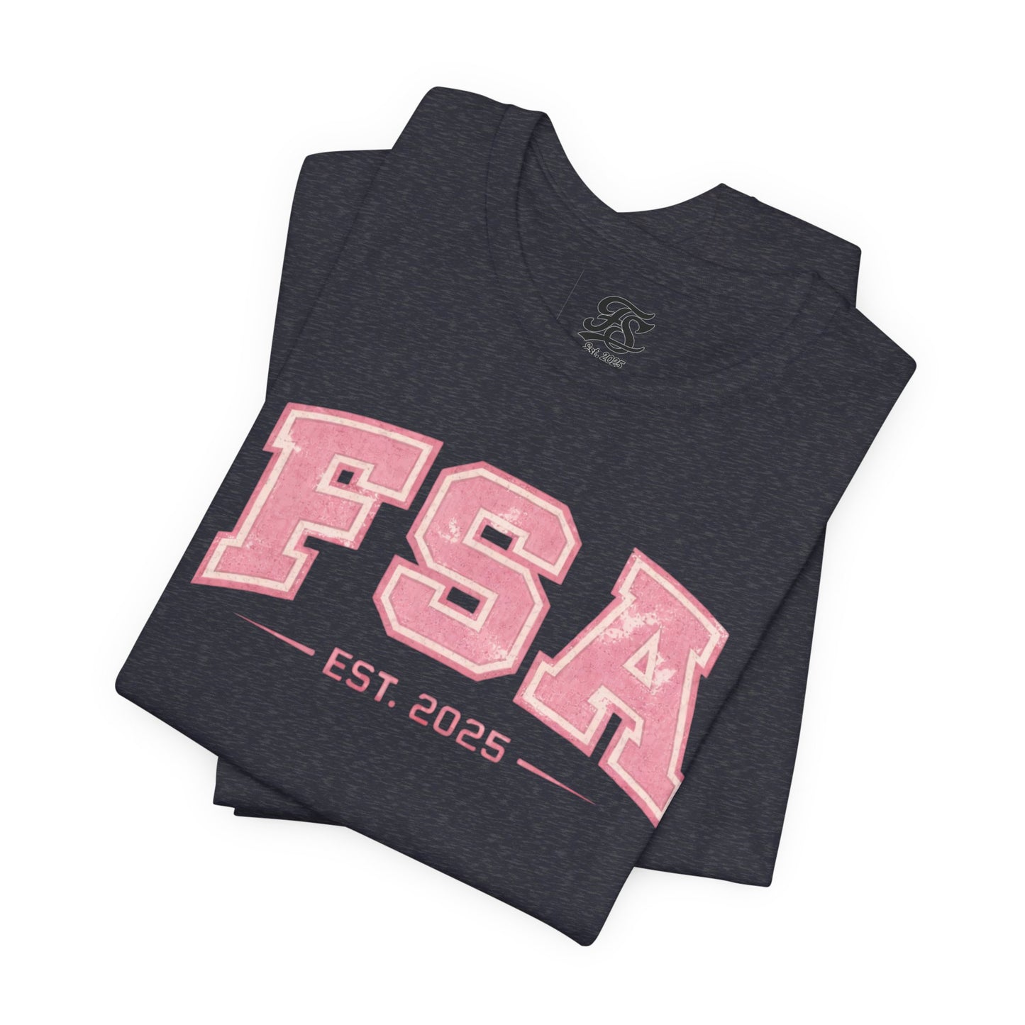 FSA Vintage Varsity Tee — Est. 2025 Pink College Shirt