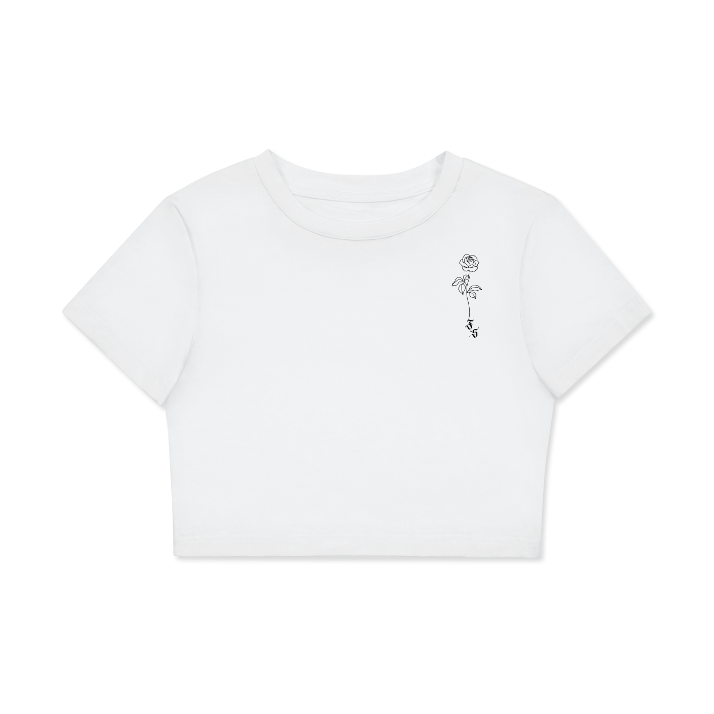 🤍 Fitted Crop Cotton T-Shirt 🤍 - Artful Rose