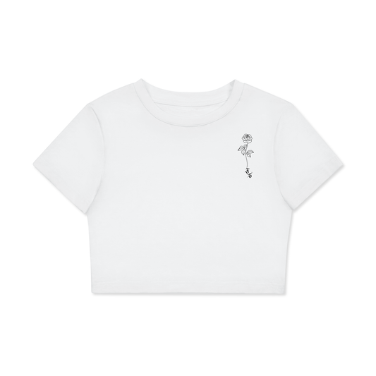 🤍 Fitted Crop Cotton T-Shirt 🤍 - Artful Rose