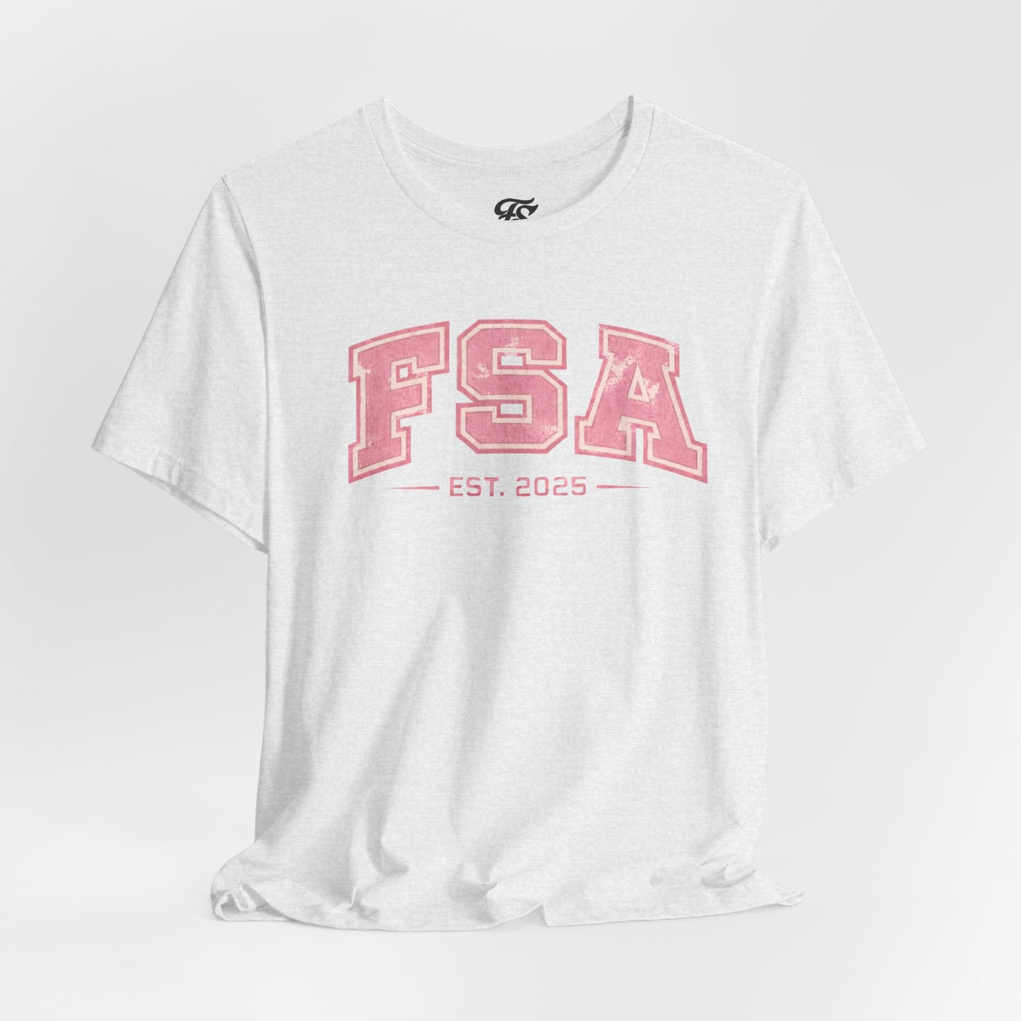 FSA Vintage Varsity Tee — Est. 2025 Pink College Shirt