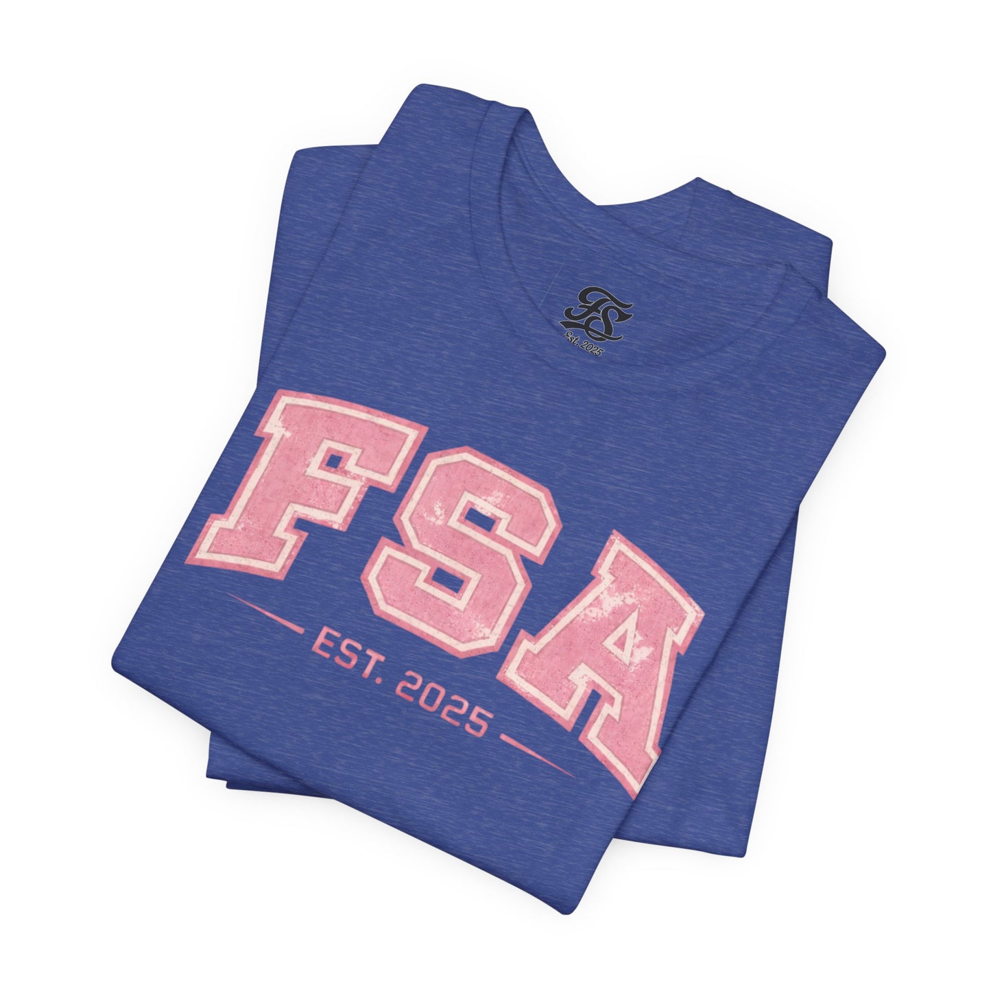 FSA Vintage Varsity Tee — Est. 2025 Pink College Shirt