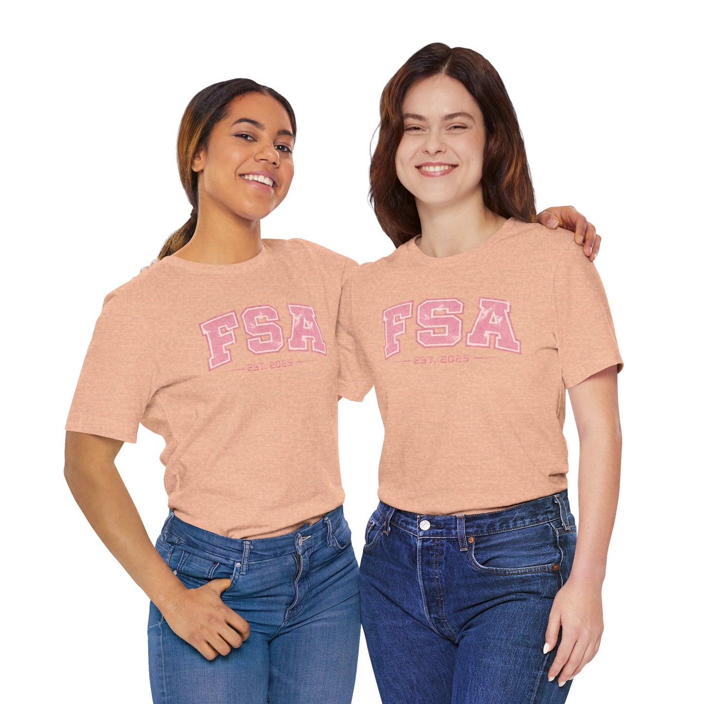 FSA Vintage Varsity Tee — Est. 2025 Pink College Shirt