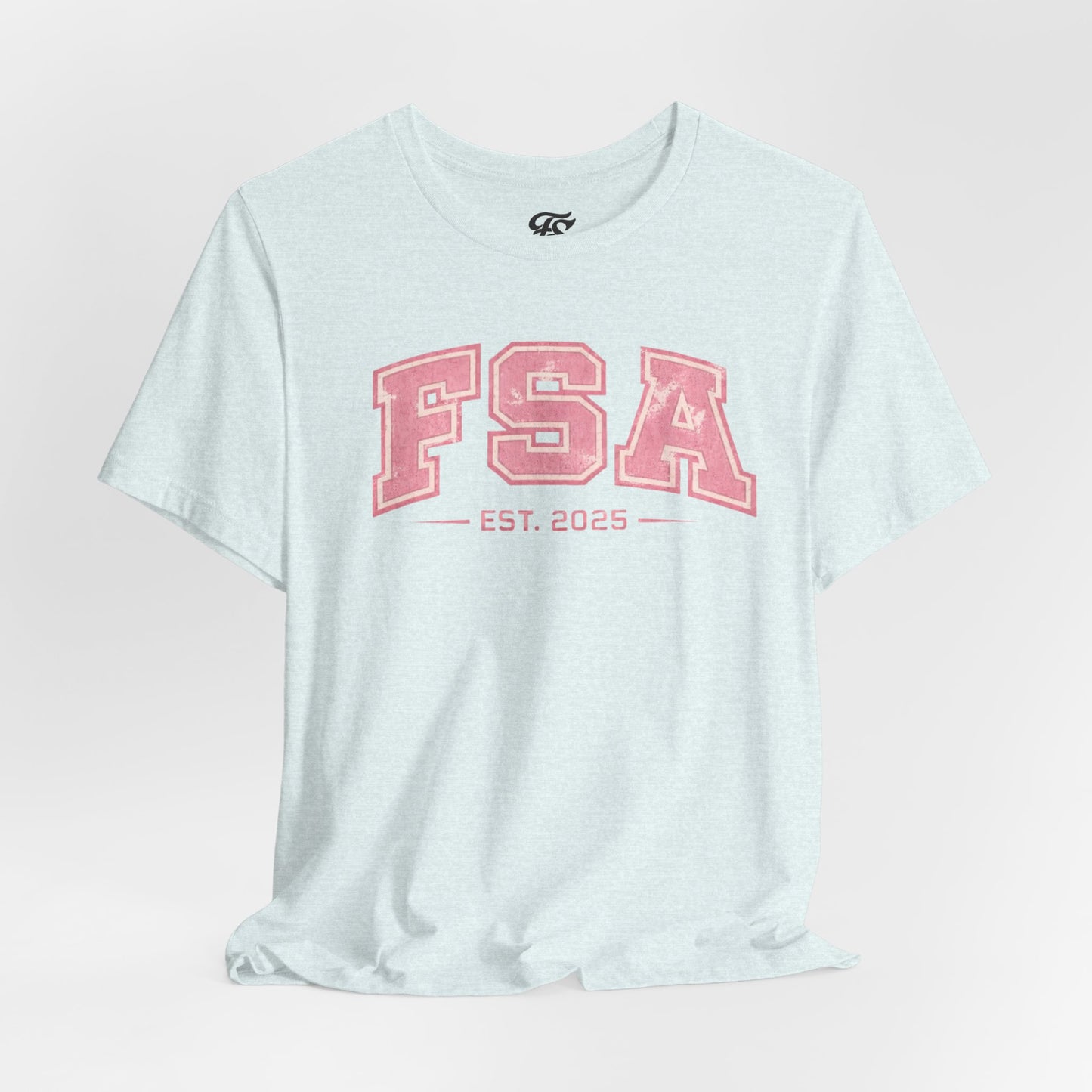 FSA Vintage Varsity Tee — Est. 2025 Pink College Shirt