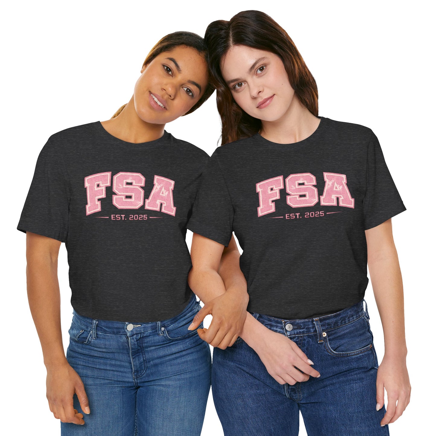 FSA Vintage Varsity Tee — Est. 2025 Pink College Shirt
