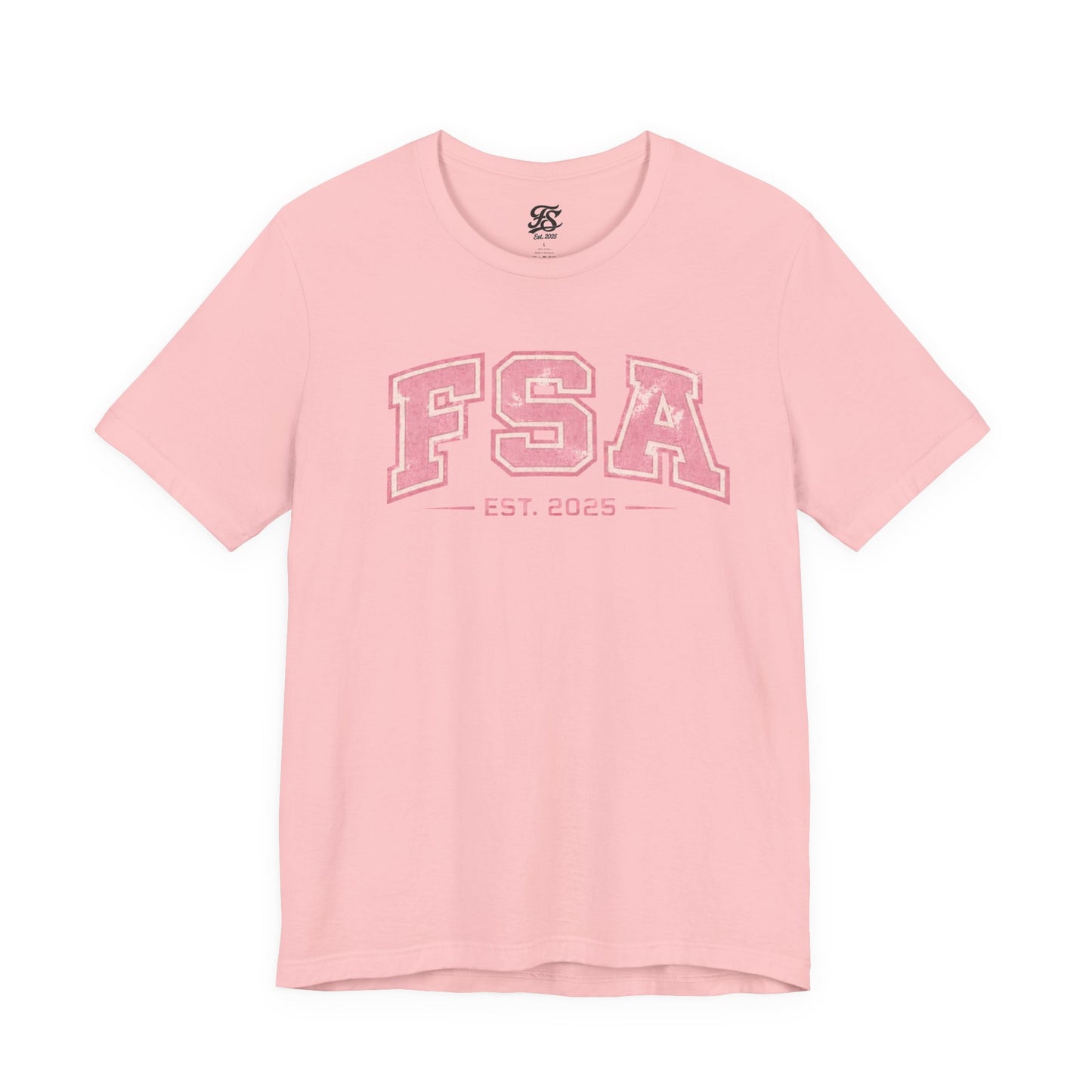 FSA Vintage Varsity Tee — Est. 2025 Pink College Shirt