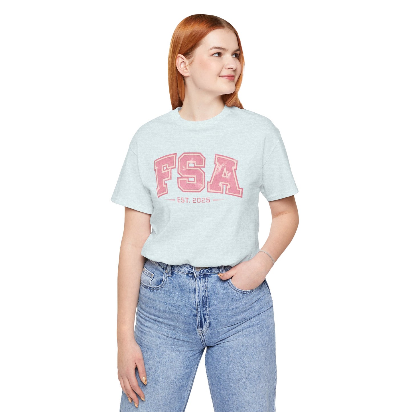 FSA Vintage Varsity Tee — Est. 2025 Pink College Shirt