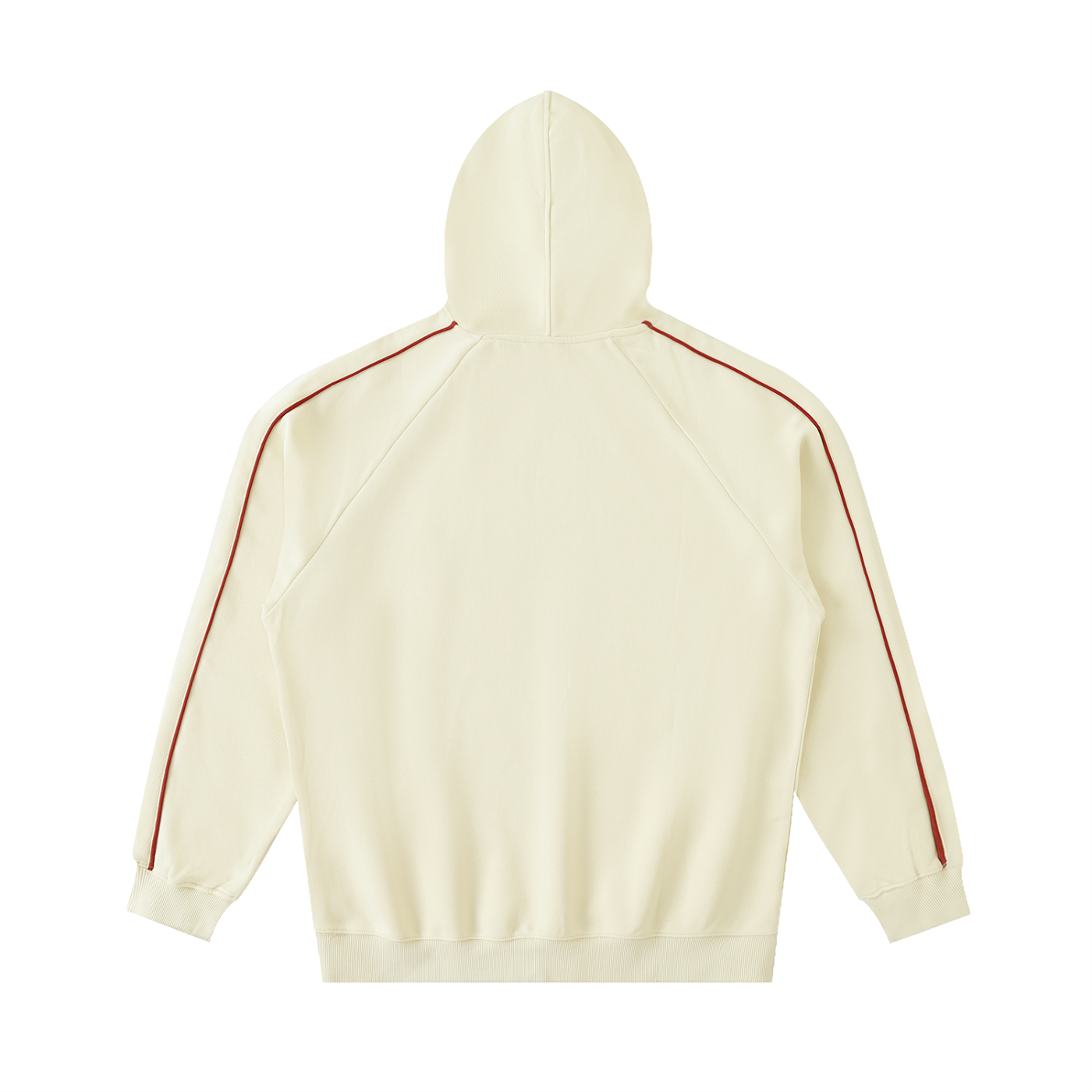 🍑🤍 Contrast Piping Raglan Hoodie — Heather White & Apricot 🤍🍑