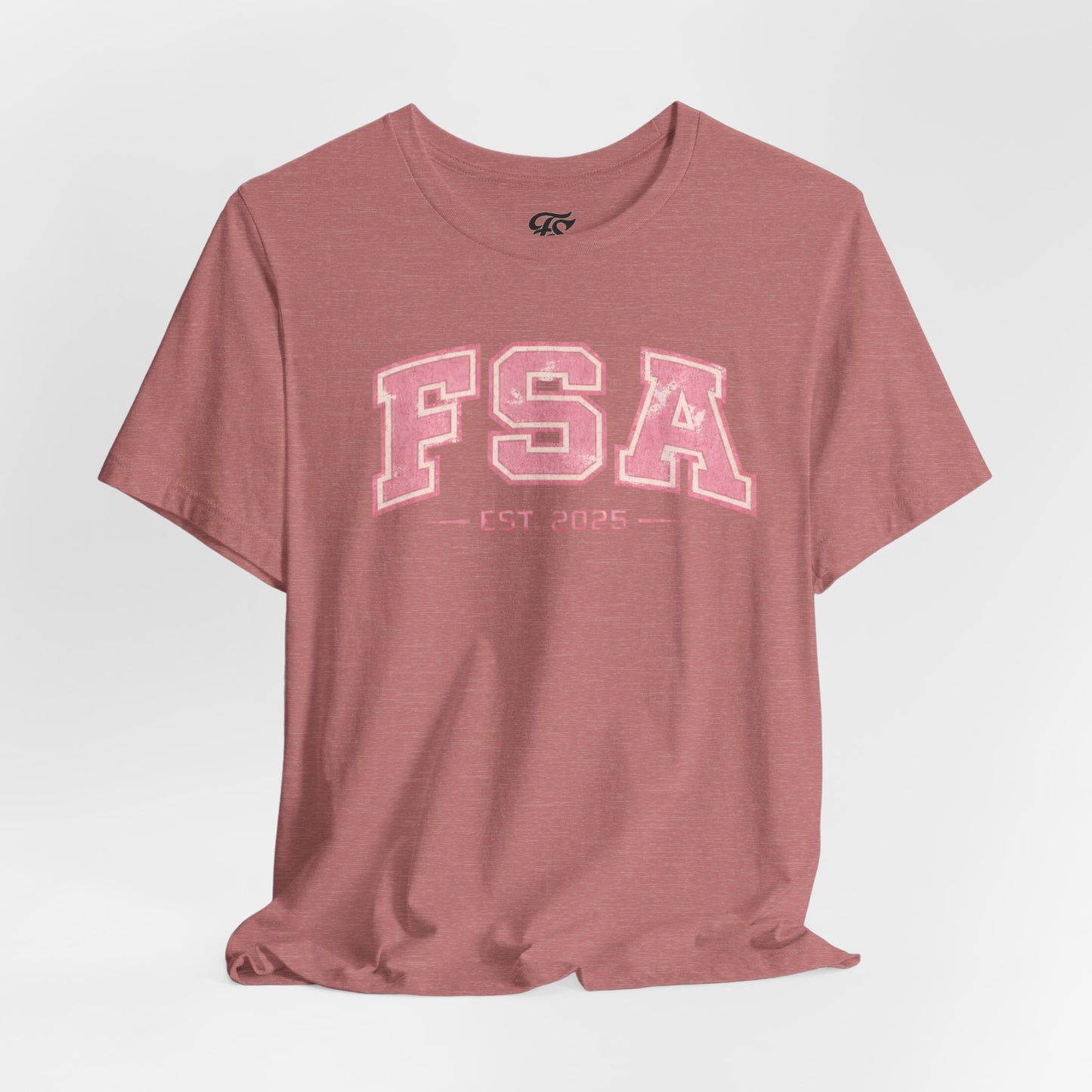 FSA Vintage Varsity Tee — Est. 2025 Pink College Shirt