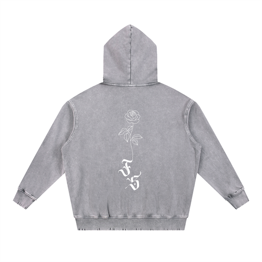 🩶 Snow Wash Hand-Frayed Heavyweight Hoodie 🩶