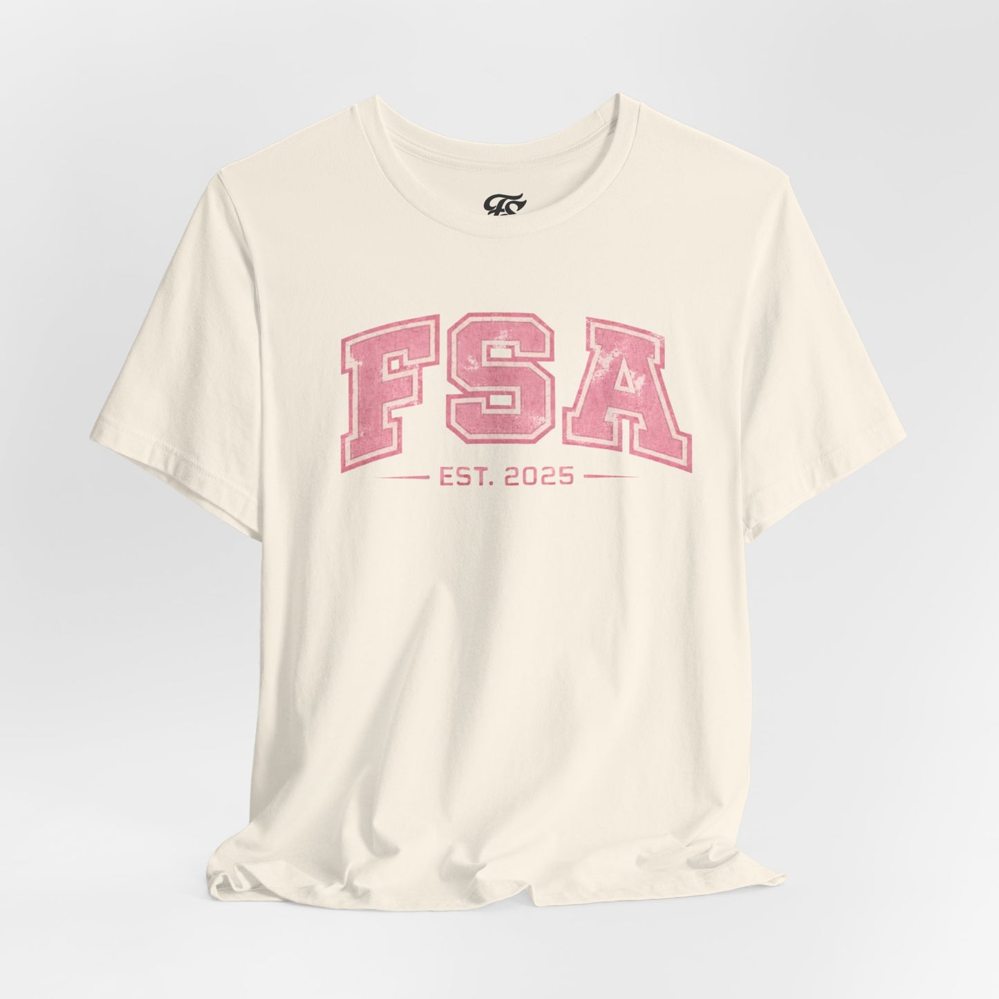 FSA Vintage Varsity Tee — Est. 2025 Pink College Shirt