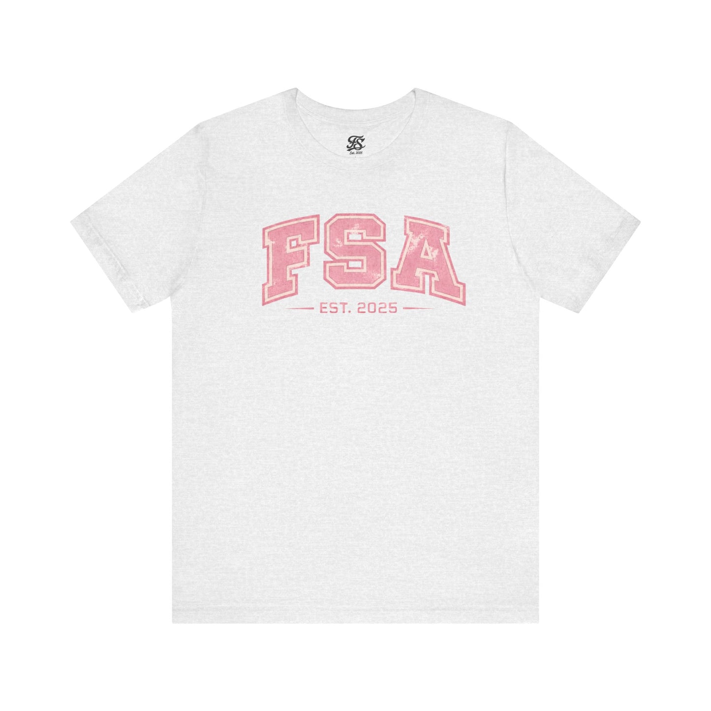 FSA Vintage Varsity Tee — Est. 2025 Pink College Shirt