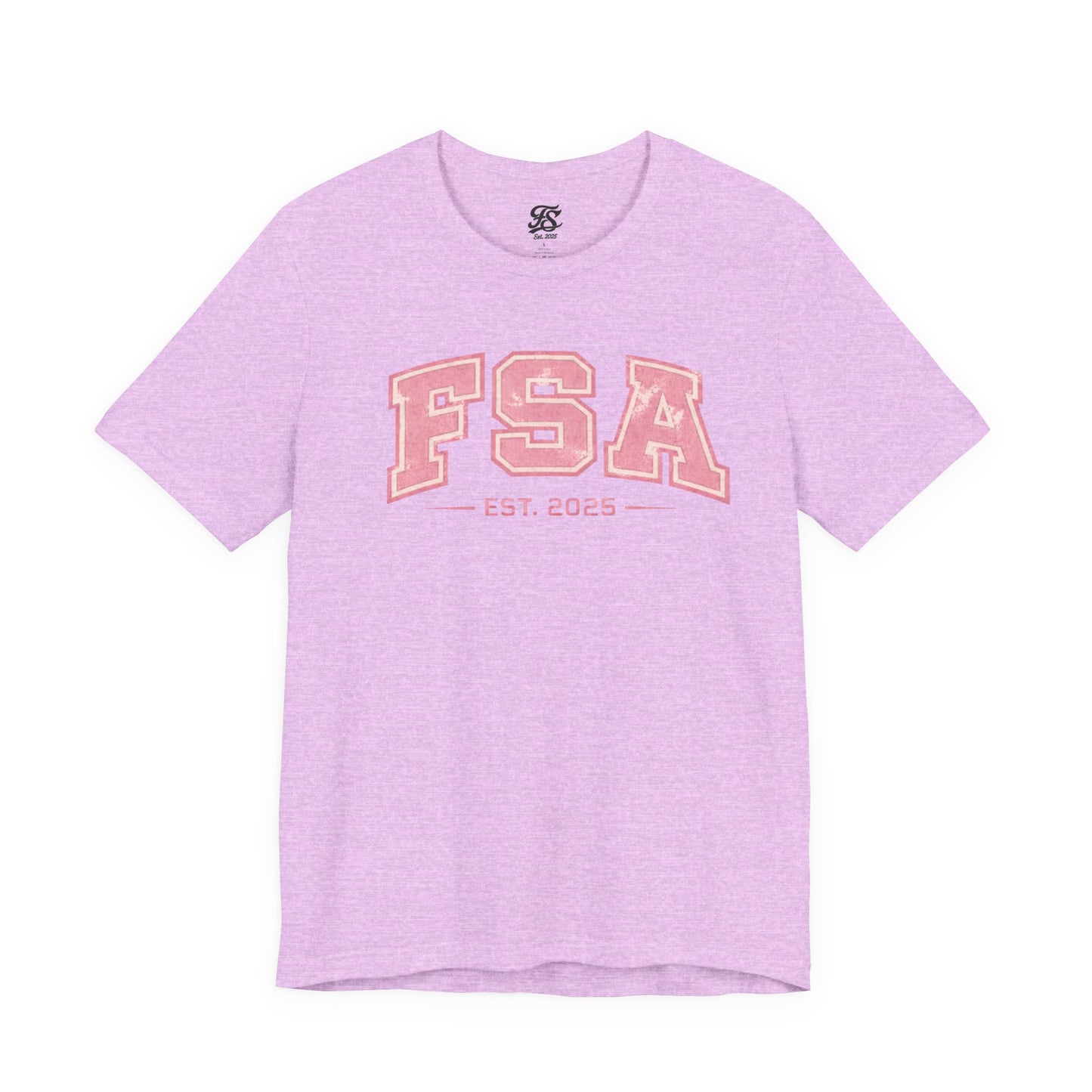 FSA Vintage Varsity Tee — Est. 2025 Pink College Shirt