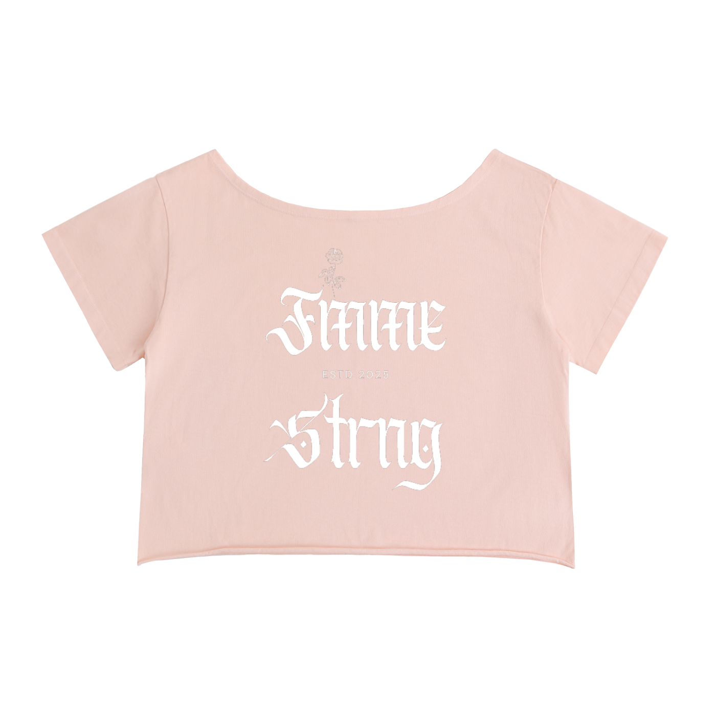 Off-Shoulder Rolled Hem Cotton Crop Tee ✨ 🖤 🌸