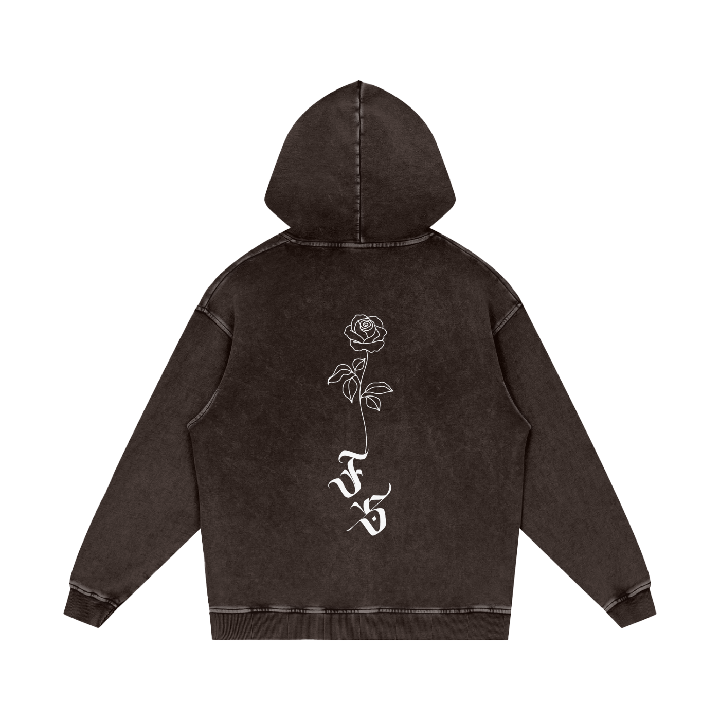 Snow Washed Loose Cotton Hoodie ❄️ 🌹