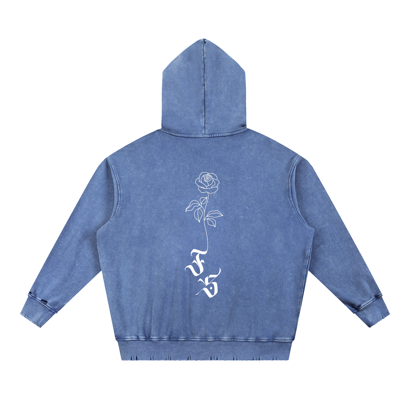 🩶 Snow Wash Hand-Frayed Heavyweight Hoodie 🩶