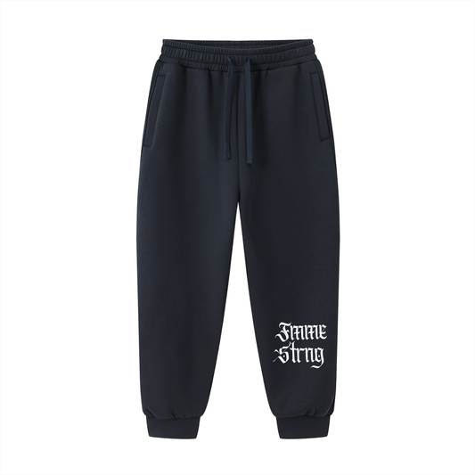 Cozy sweats,Fmme Strng Sweats,Logo Sweats,Black sweats,Navy Sweats,Fleece cotton sweats
