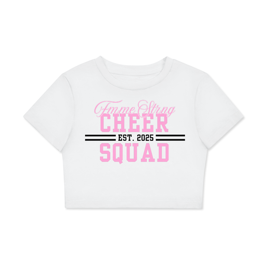 📣 💖 Fmme Strng™ Cheer Squad Tee – Baby Crop Fit 👚 ✨